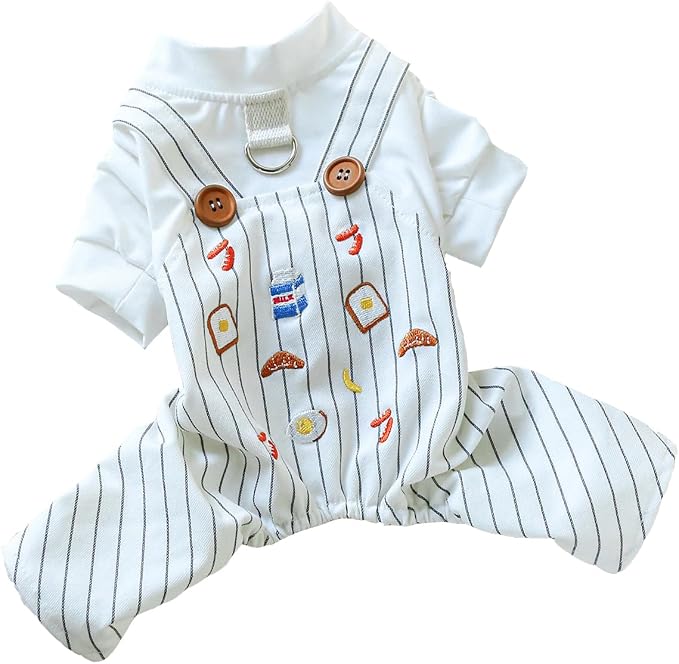 Dog Stylish Overalls Comfortable Puppy One Piece Outfits Summer Bib Overalls for Small Dogs Cute Pet Onesie Jumpsuit Chihuahua Yorkies Birthday Holiday Clothes Cat Costume