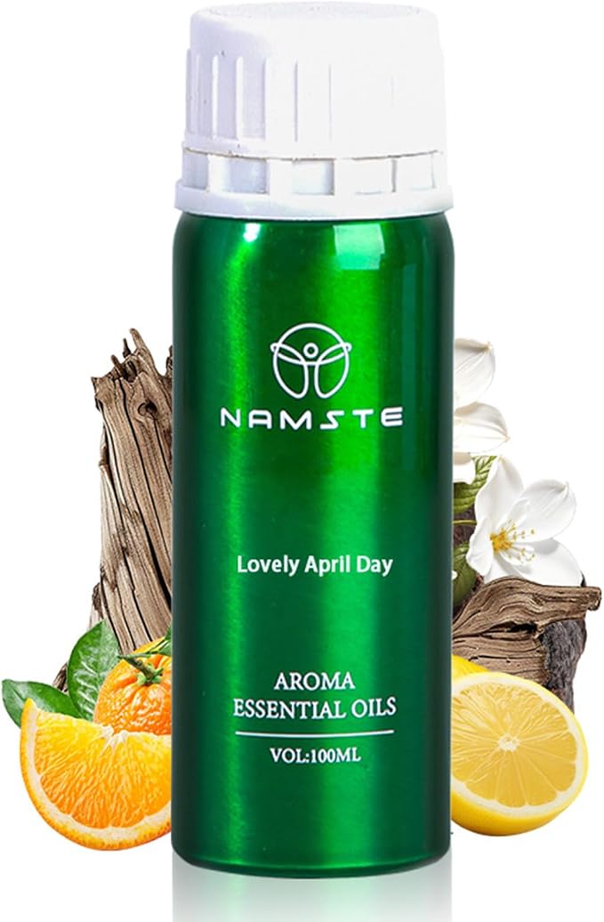 Lovely April Day 3.38 Fl Oz Essential Oil for Diffuser Orange & Lemon Scent | Humidifier | Revitalizing Musk & Wood Aromatherapy Oil Refill for Home, Yoga & Air Freshening