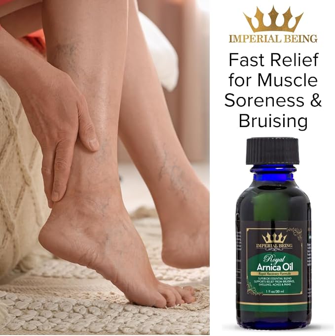 Royal Arnica Oil – Organic Herbal Blend for Muscle Recovery, Bruise Support, Joint Flexibility, Skin Vitality – Longer Lasting Than Arnica Cream or Gel – Infused with Essential Oils (4oz)