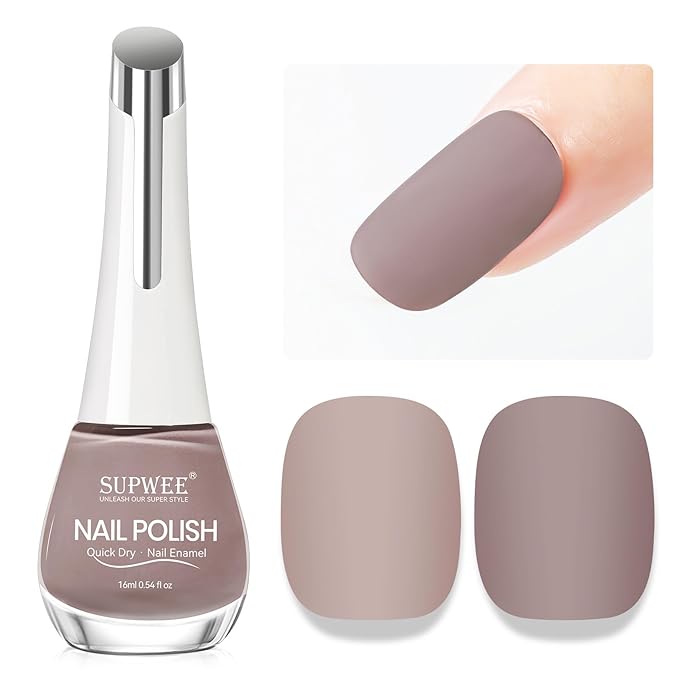 Matte Nail Polish Quick Dry Brown Nail Polish Non Gel, Fast Drying Fingernail Polishes Air Drying Lacquer, Fall Finger, Manicure, Chip Resistant, Vegan, Fast Drying, Streak, Long Lasting