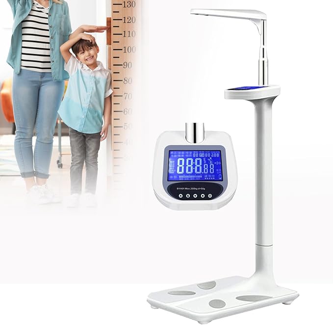 Digital Body Weight Scale - Step-On Weighing Machine for Muscle Composition and Height Measurement - Physician-Grade Scales for Gym Use