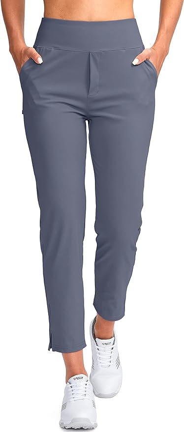 YYV Women's Golf Pants High Waist Stretch Ankle Pants with Pockets | Work Ankle Pants, Dress Pants with 4 Pockets, For Yoga Business Travel Casual