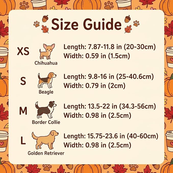 Fall Dog Collar, Puppy Collar for Small Girls Boys Dogs, S