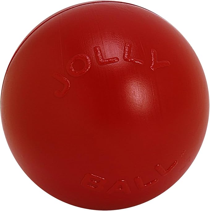 Jolly Pets Push-n-Play Ball Dog Toy, 14 Inches/Extra-Large, Red All Breed Sizes