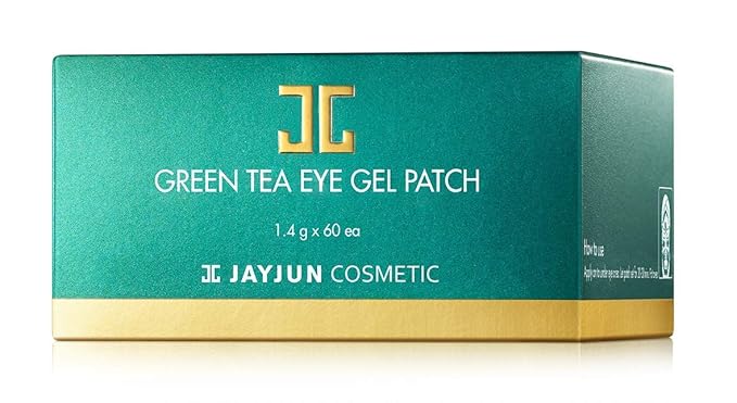 JAYJUN Green Tea Eye Gel Patches for Puffy Eyes, Hydrating & Cooling Under-Eye Care, 1.4g, 60 Patches