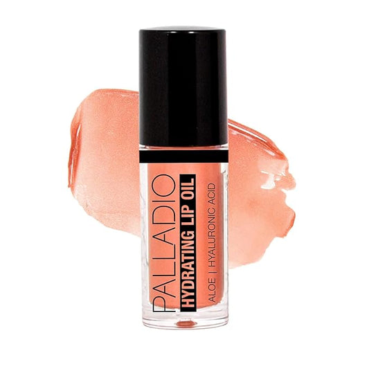 Palladio Hydrating Lip Oil Infused with Hyaluronic Acid, Non-Sticky Formula, Subtle shine with tinted sheer color, liquid lipstick, prevents chapped lips, Vegan & Cruelty-Free | 0.13 Oz. (NOT!)