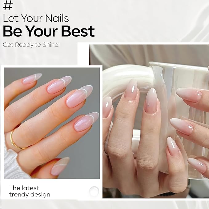 modelones Pink Gel Polish Jelly Sheer Milky Pink Gel Nail Polish Nude Polish Translucent Soak off LED Nail Gel DIY Manicure Soap Nails Clean Nail Polish 15 ML