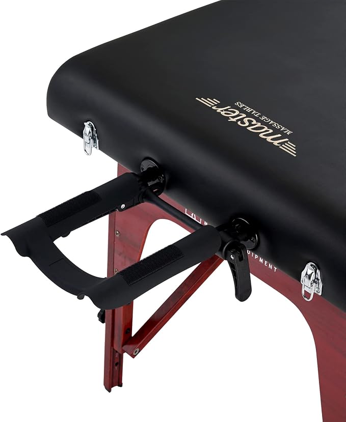 Master Massage 31" Montclair Salon Spa Beauty Therma Top Best Portable Massage Table Bed Couch Package with Deluxe Adjustable Headrest- Black Color WITH MEMORY FOAM