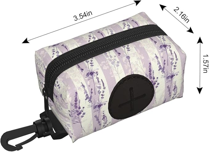 Beautiful Purple and White Lavender Print Dog Poop Bag Holder