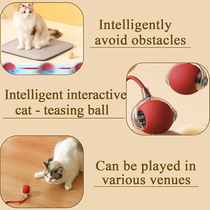 Interactive Pet Toy Ball, Automatic Dog Toy Interactive Dog Cat Toy Ball Dog & Cat Electric Active Toys, Smart Chase Pet Toy Ball for Dogs for Large Small Dogs Motion Activated，Blue