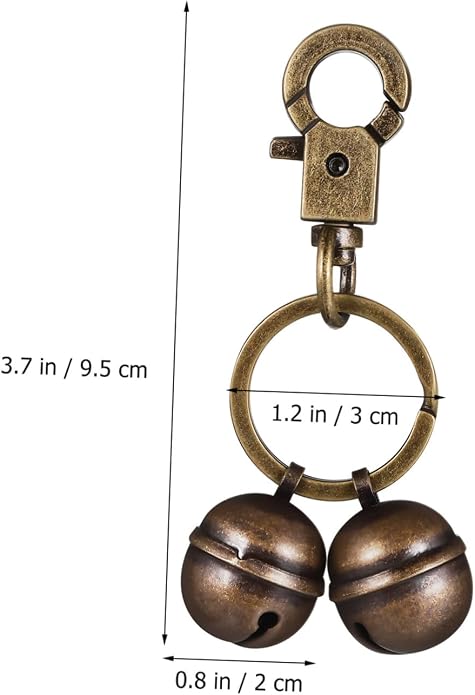 Kisangel Smart Bell Keychain Solid Brass Pet Bell for Tracking Rustic Elegant Cat Bell Accessory