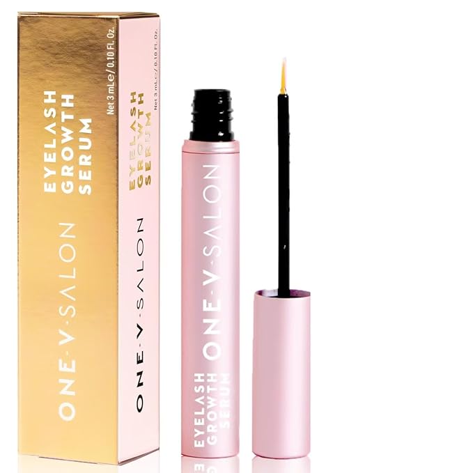 One V Salon Eyelash Growth Serum- Fuller & Longer Looking Eyelashes, Advanced Lash Serum for Longer, Fuller, Thicker Lashes，Natural Lashes, Extensions & Eyebrows, Vegan & Cruelty-Free(3mL)