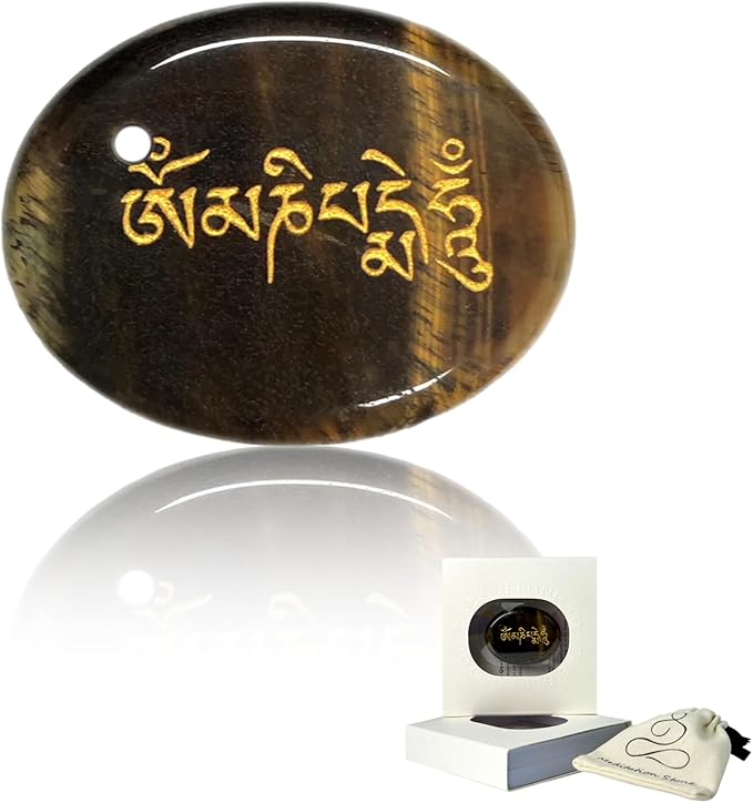 Tiger Eye Adult Inspirational Stress Stone Smooth Worry Stone for Anxiety Meditation Decor Crystal Healing