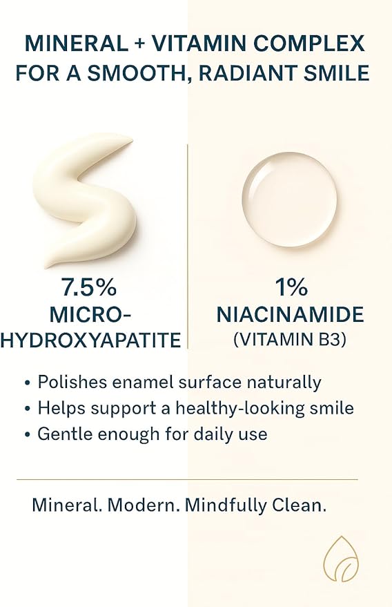 KLARI Fluoride-Free Toothpaste with 7.5% Micro-Hydroxyapatite & 1% Niacinamide | Clean Mint | Gentle for Sensitive Teeth | SLS-Free, Paraben-Free | 4.23 oz