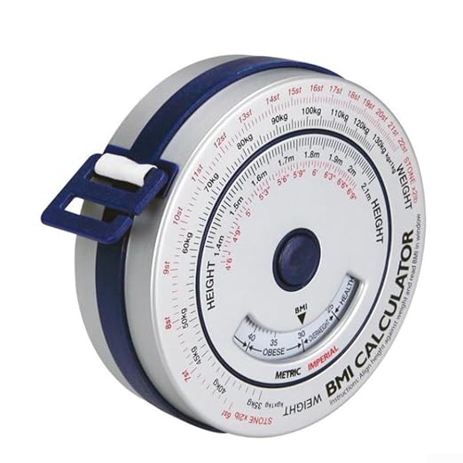 BMI Body Mass Index Tape Measure, Retractable Design with Lock Button, Plastic Material for Diet Fitness Tracking, 150cm/200cm Options(blue)