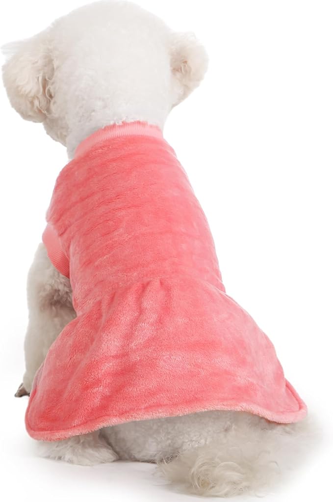 FabriCastle 3-Pack Winter Dog Sweater Dresses XXS XS for Small Female Dogs & Cats- Ultra-Soft Warm Puppy Coats | Stylish Dog Dresses (Pink,Violet,Rosepink, XX-Small)