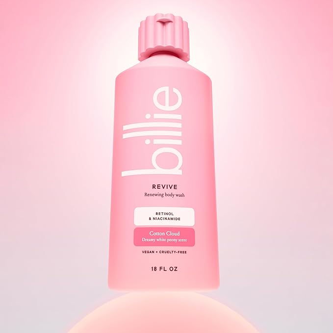 Billie Reviving and Renewing Women's Body Wash, 18 fl oz, Cotton Cloud Scent, Vegan, Cruelty Free