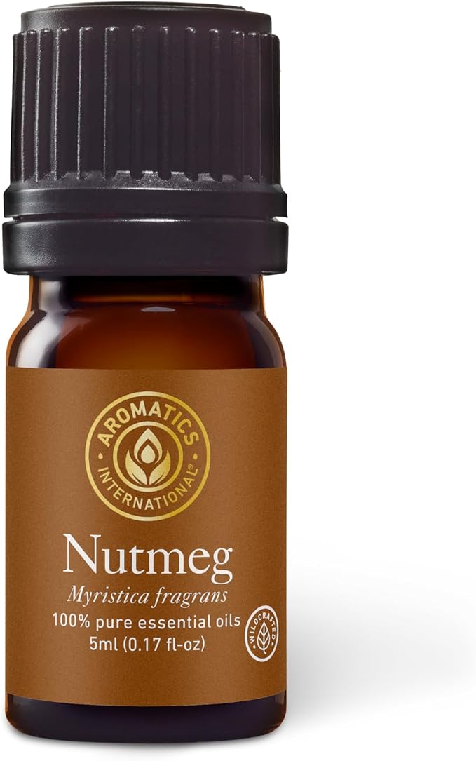 Aromatics International Wildcrafted Nutmeg Essential Oil 5ml | 100% Pure Essential Oil for Diffusion, Aromatherapy & Wellness Use