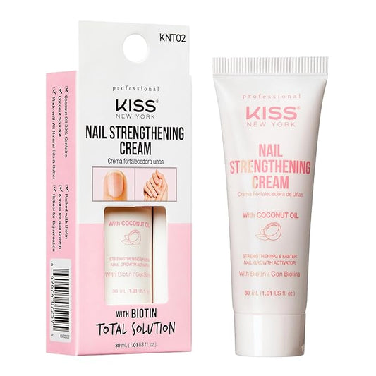 Kiss New York Nail Strengthening Cream with Coconut Oil, Nail Growth & Conditioning Cream Nail Treatment, Made in Korea