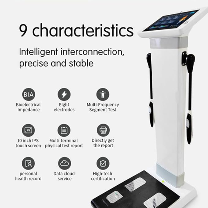 Body Composition Analyzer,Body Fat Detection Equipment,10.1-Inch Body Fat Analyzer with LCD Display and Printer,Body Scale with Body Fat Analysis