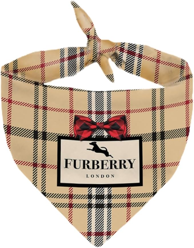 Dog Bandana Furry Designer Fashion Clothes Scarf kercheif for Small Medium and Large Dogs. Funny Parody Gift for Girl or boy Dog Soft Durable Fabric, Adjustable tie-on Style Triangle