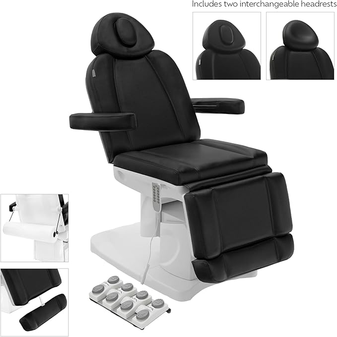 SKINACT Bellage Electric Treatment Table (Chair) 4 Electric Adjustable Motors (Black)