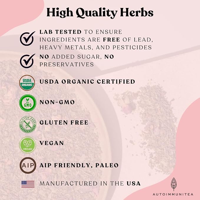Organic Spearmint Tea Loose Leaf Tea Bags – Hormone Balance for Women, PCOS Support, Perimenopause, Cortisol, Tulsi, Dandelion, Licorice, Caffeine Free AIP Cycle Support Herbal Blend, 15 Count