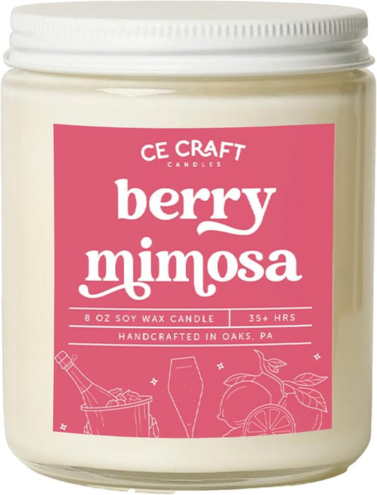 CE Craft Berry Mimosa Scented Candle - Fruity, Fresh Berry Scented Soy Candle, Scented Candles Gifts for Women and Men, Strong Non Toxic Soy Candles, All Natural Aromatherapy Candles