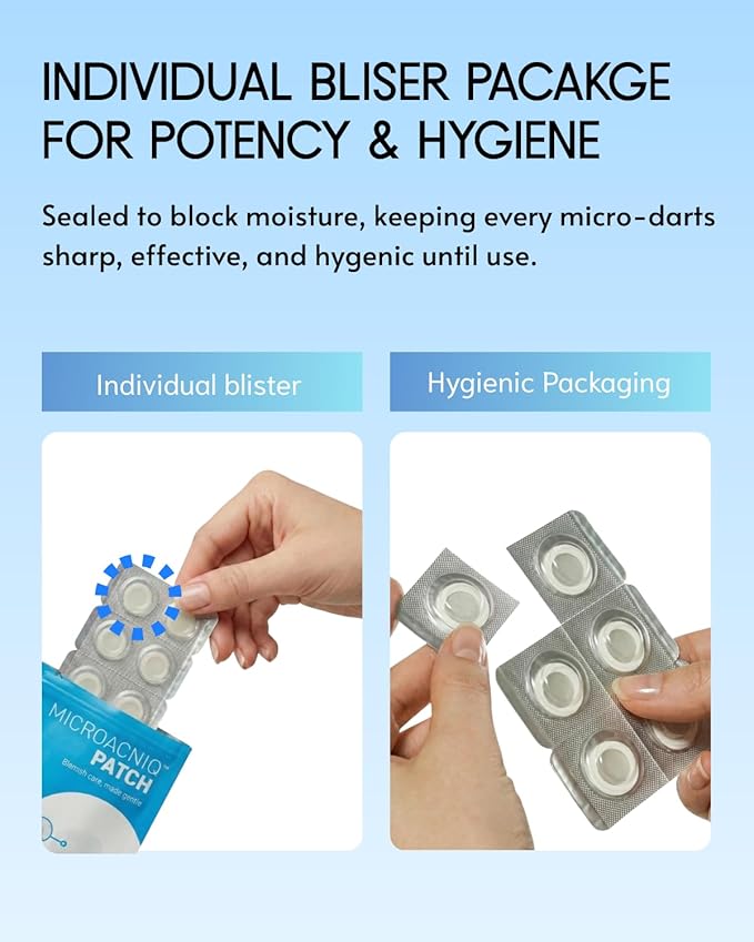 le dalcom Korean Micro-darts Patch, Early Stage Blemish Patches, Acne Care, Salicylic Acid, Tea Tree & Cica, Individual Blister Package (18 Patches)