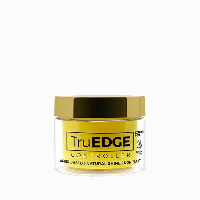 NICKA K NEW YORK Tyche TruEDGE Plus Controller – 100ml / 3.38 fl oz – Water-Based, Black Castor Oil & Hemp Seed Oil – Long-Lasting Hold, Non-Flaky, Natural Shine, 8 Fragrances (HETR17 Lemon Berry)