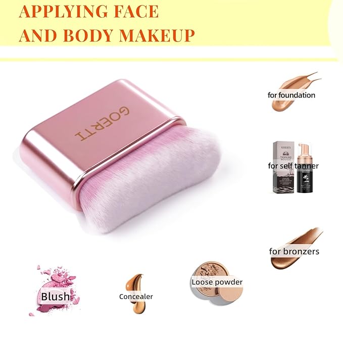 Professional Body Makeup Brush – GOERTI Large Self Tanner & Body Concealer Brush, Body Bronzer Blend Applicator, Even Application of Foundation & Self Tanner, Streak-Free Coverage Perfect for Body