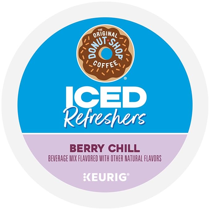 The Original Donut Shop Iced Refreshers, Berry Chill, Brew Over Ice Single Serve Keurig K-Cup Pods, 20-Count Box