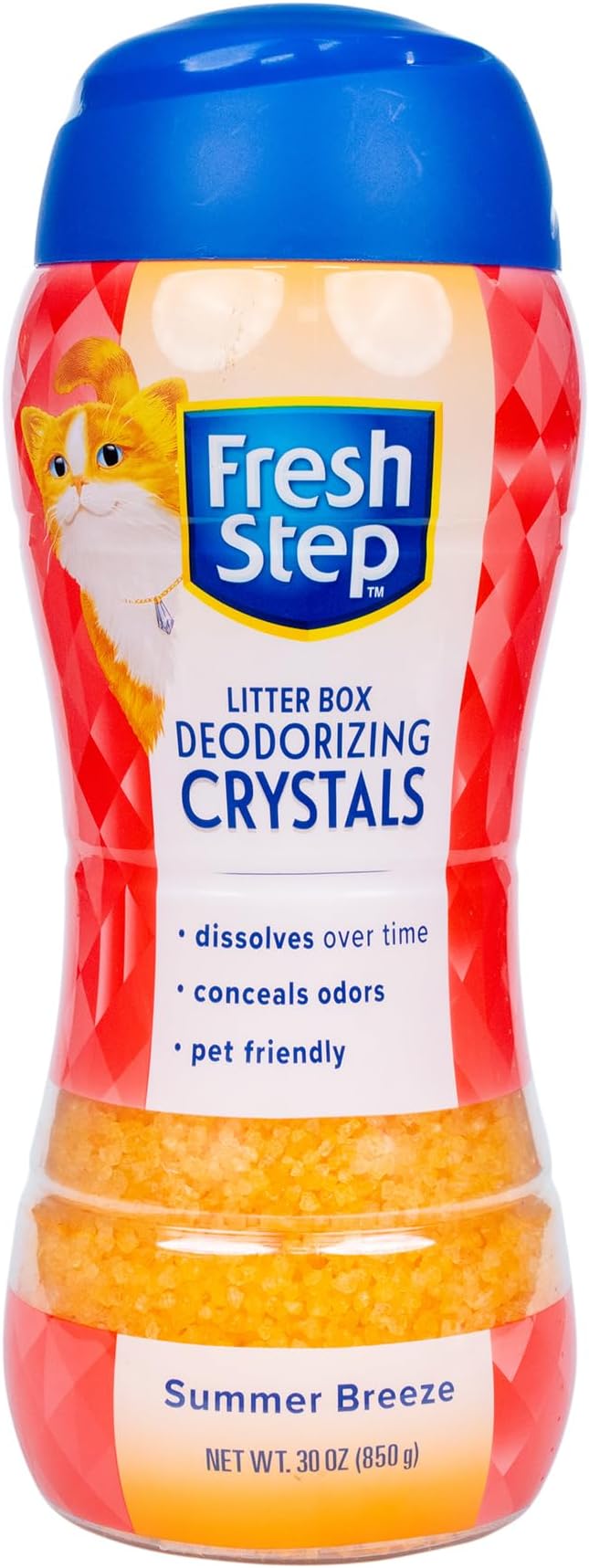 Fresh Step Cat Litter Crystals Deodorizer, Summer Breeze Scent, 30 Oz | Non-toxic crystals, summer breeze scent, odor neutralizing, any litter box