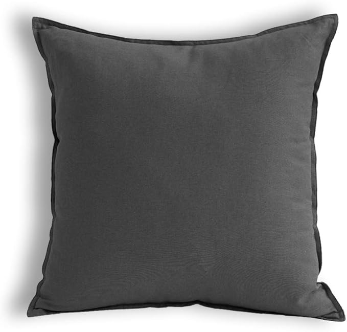 Jeanerlor SureGuard Pillowcase Cousion Cover Decor Cotton Linen with Unique Design to Embellish Study Room/House/Office, 20"x20"(50 x 50cm), Dark Grey