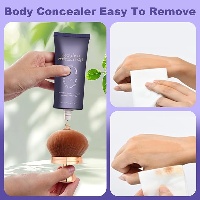 Body Concealer Cream 3.65 Fl Oz - Full Coverage for Skin Imperfections & Uneven Tone - Lightweight Natural Finish - Daily Moisturizing Face & Body Makeup with Centella Asiatica (Natural Radiance)