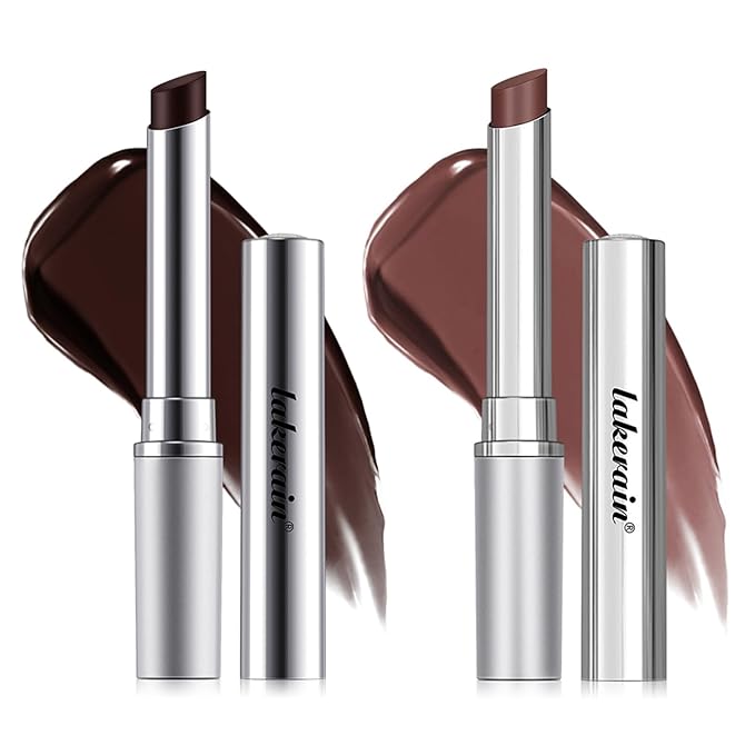 2PCS Honey Lipstick Tinted Lip Balm - Sheer Hydrating Lipstick for All Skin Tones - Moisturizing Lip Color, Nourishing Lip Balm with a Hint of Natural Black Cherry Tint (Black & Nude)