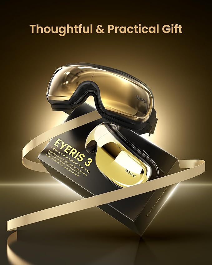 RENPHO Eyeris 3 Eye Massager with Heat and Cooling, FSA Eligible HSA, Birthday Christmas Gifts for Women Men Him Her, Voice Control Eye Mask for Migraines, Eye Care with DIY Massage, Reduce Dry Eyes