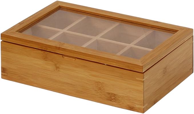 Oceanstar - TB1323 Bamboo Tea Box,12 Inch,Natural,(Pack of 6)