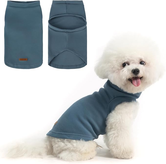 Cat Sweater Warm Fleece Pet Clothes for Cats Only | Soft Cat Vest Puppy Hoodie Coat, Fall Cold Winter Sweatshirt Pullover Clothing also for Small Dogs, Blue L
