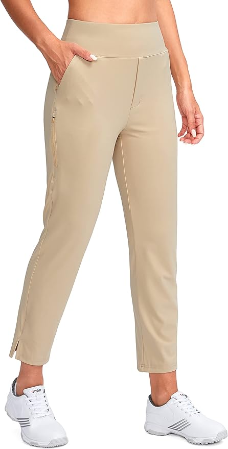 YYV Women's Golf Pants High Waist Stretch Ankle Pants with Pockets | Work Ankle Pants, Dress Pants with 4 Pockets, For Yoga Business Travel Casual