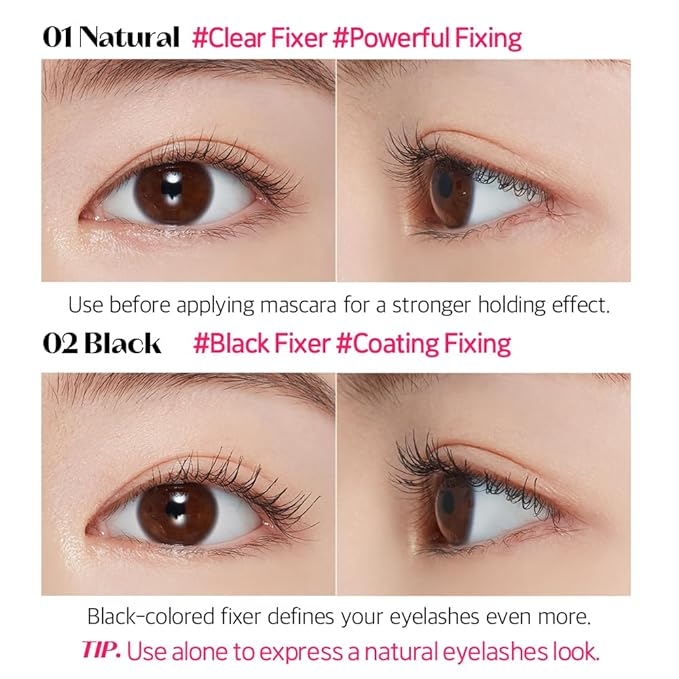 ETUDE Dr. Mascara Fixer, Korean Mascara Fixer, Long-Lasting Wax Formula, All-Day Curl Hold, Smudge-Proof, Korean Makeup, Beauty, Vegan Certified, Natural (Transparent, 0.203 Fl Oz)