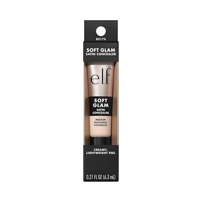 e.l.f. Soft Glam Satin Concealer, Medium Coverage For Blemishes & Under-Eye, Crease-Resistant, Long Lasting, Vegan & Cruelty-Free, 10 Fair Cool