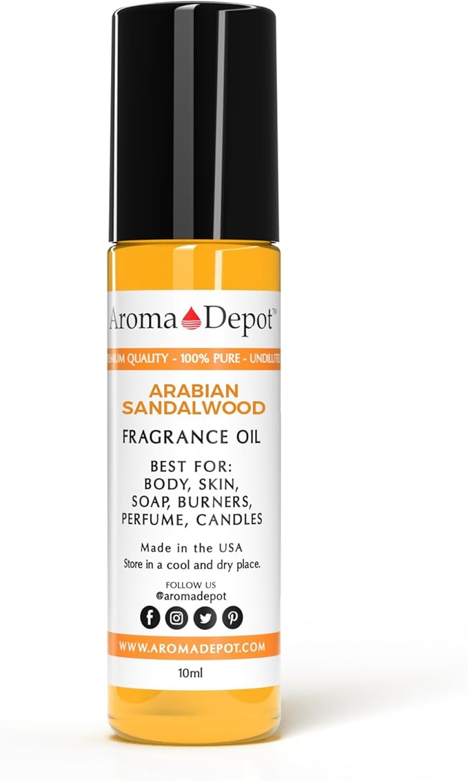 Aroma Depot Arabian Sandalwood Perfume/Body Oil (7 Sizes) Our Interpretation, Premium Quality Uncut Fragrance Oil (1 Bottle 1/3 Roll On (10ml)