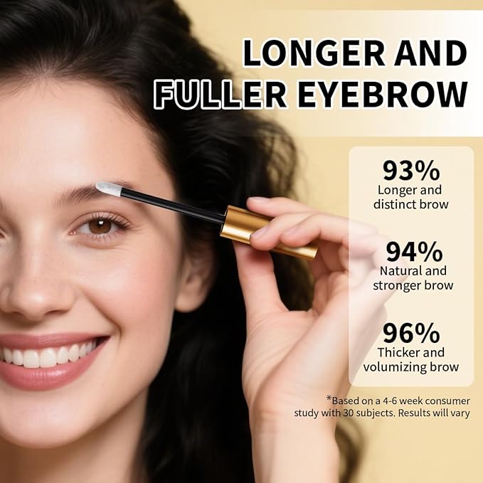 Natural Eyebrow Growth Serum To Grow Brows for Women, Fuller, Thicker, Longer Brows, 4ML Plant Extracts Enhancer, Visible Growth in 4 Weeks, Vegan & Cruelty-Free