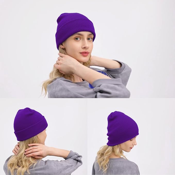 ZOORON Beanie for Women Men Ski Watch Cap Cuffed Plain Skull Knit Hat Soft Fisherman Winter Hat
