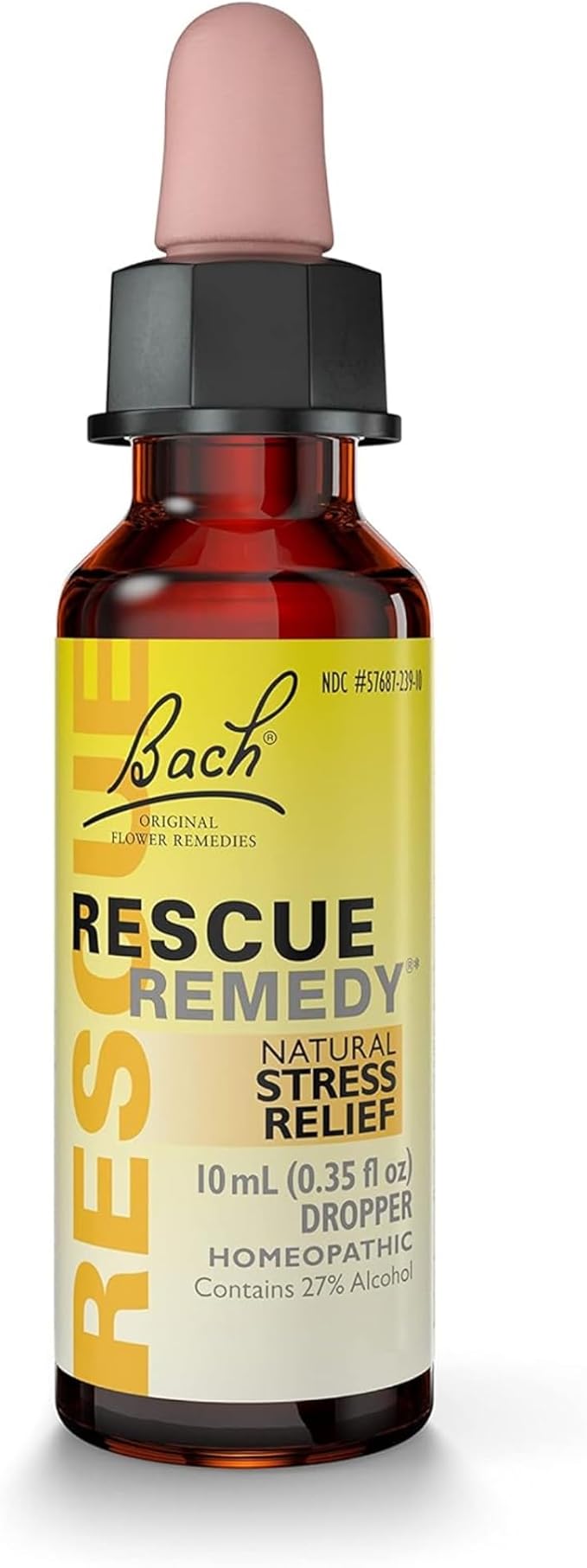 Bach RESCUE REMEDY Dropper 10mL, Natural Stress Relief, Homeopathic Flower Essence, Vegan, Gluten & Sugar-Free, Non-Habit Forming