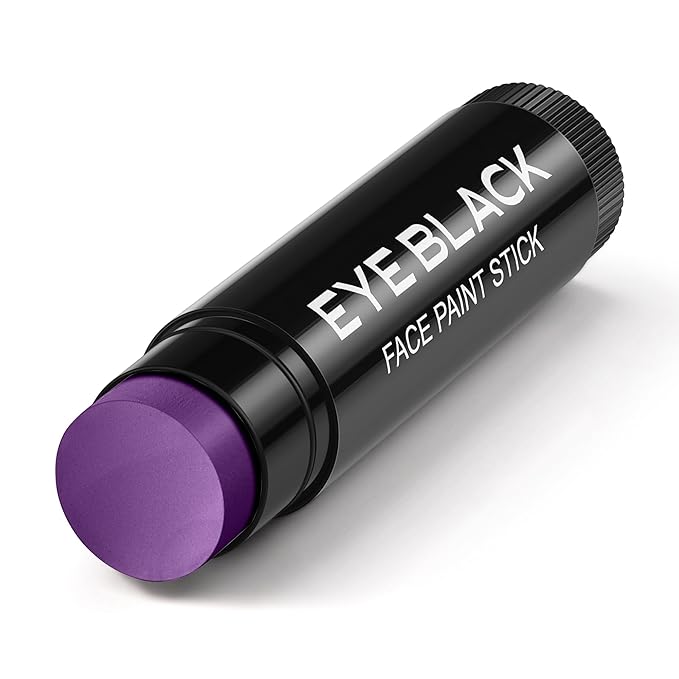 PURPLE EYE BLACK STICK, Anti-Glare Eyeblack For Baseball Football Softball Lacrosse Accessories, Sweat-Proof Eye Black Grease Paint, Smooth & Long Lasting, Rich Full Coverage