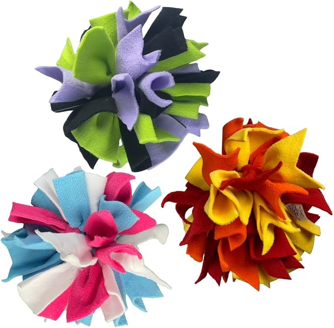 Chelsy's Toys Interactive Snuffle Ball for Dogs, Mental Stimulation Toy, Slow-Play Treat Dispenser, Brain Exercise for Puppies & Seniors, Teething Relief, Blue, Orange, Purple (Lavender)