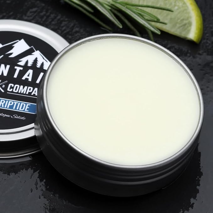 Rocky Mountain Barber Company Solid Cologne for Men – Coastal Riptide Scent – 2 Oz Size - Made with Coconut Oil, Shea Butter - Long-Lasting Scent (Coastal Riptide)