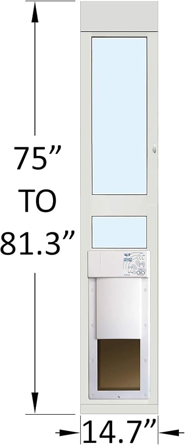 Power Pet Smart Automatic Electronic Pet Door by High Tech Pet (Patio Regular - 75" - 80 1/4", Medium, WiFi Enabled - App Control)